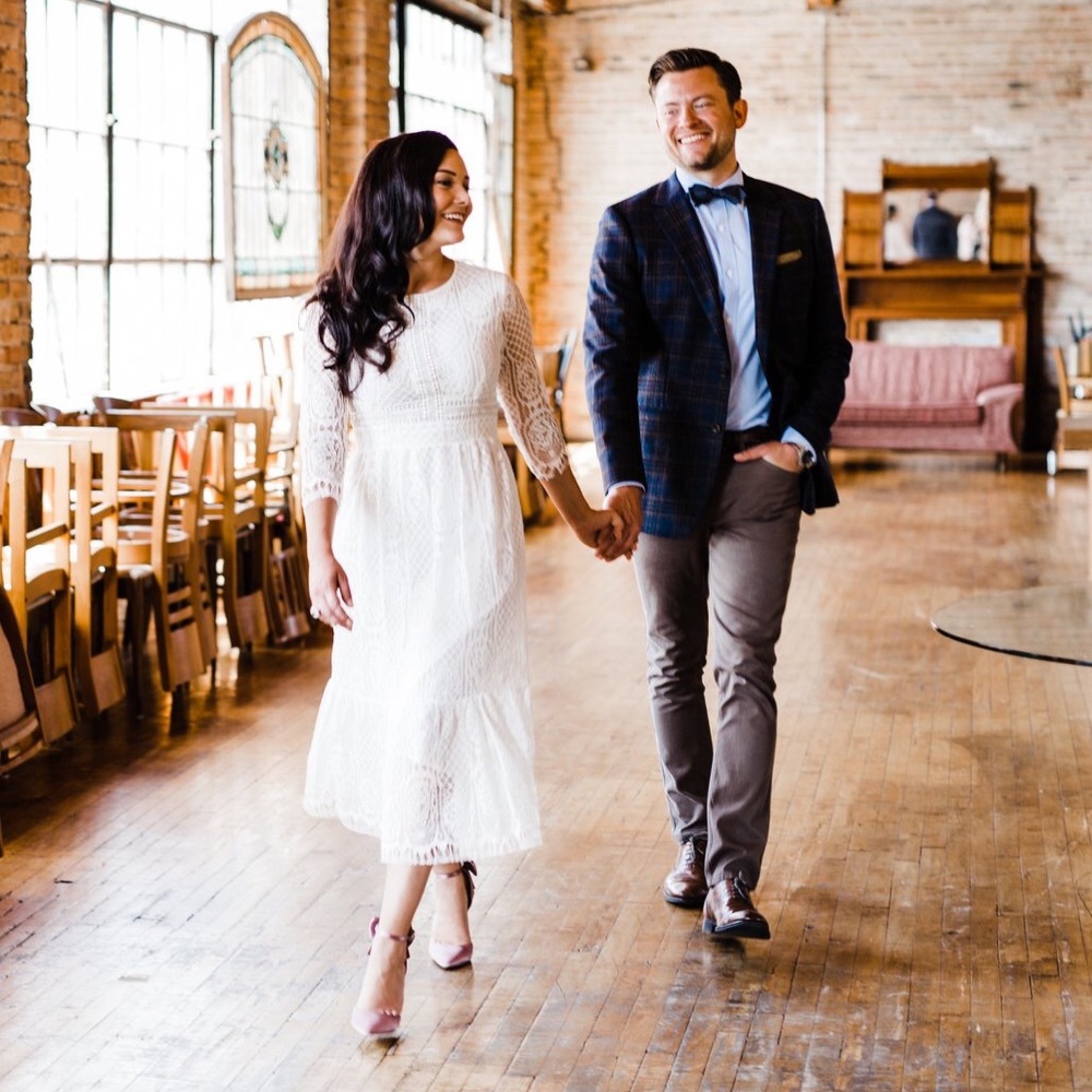 White Lace Midi Dress, Wedding, Shower, Small